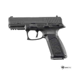 AHSS FXS-9 semi-automatic pistol with polymer frame and accessory rail in black finish.
